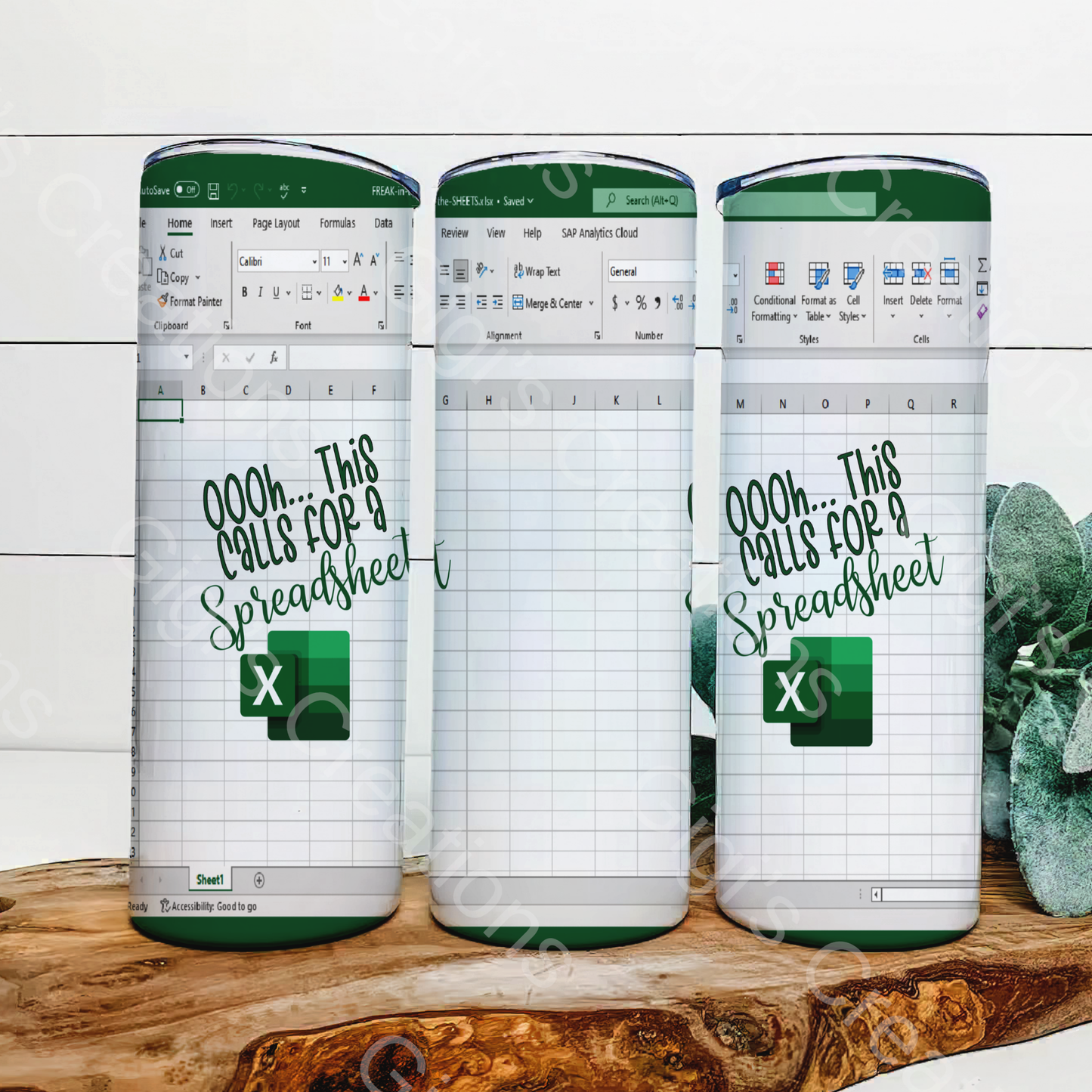 Spreadsheet 20 oz stainless tumbler