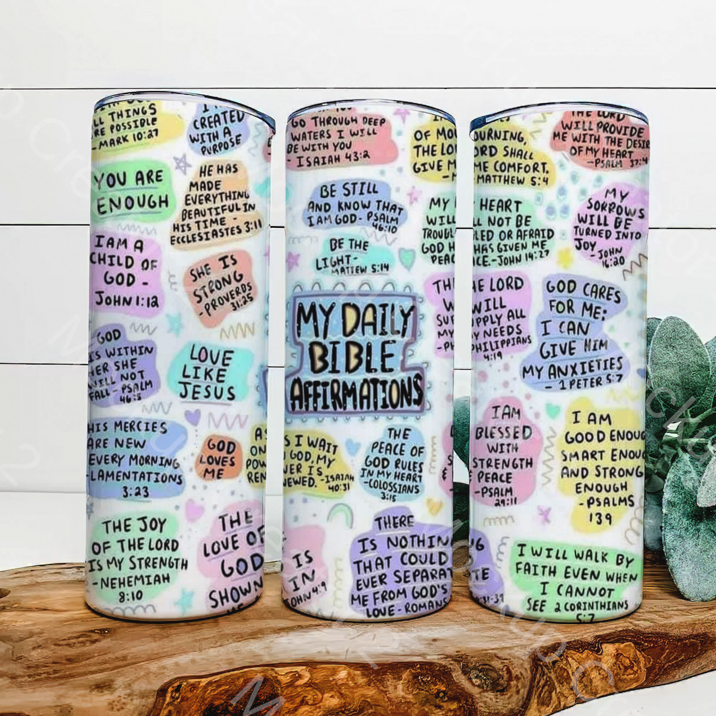 Daily Bible affirmations 20oz stainless tumbler