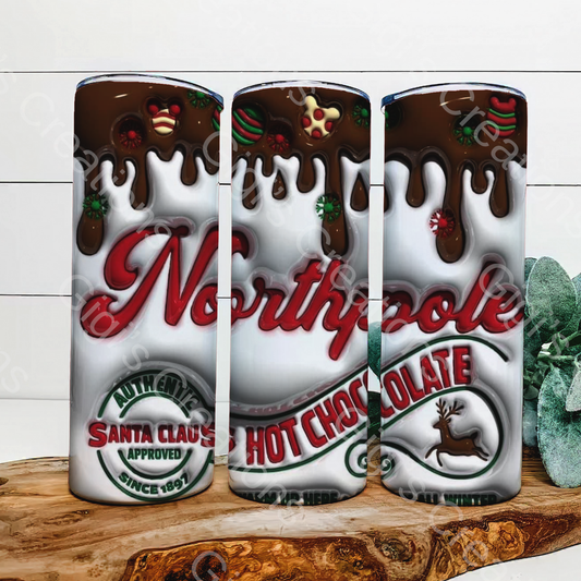 North Pole Hot Chocolate 20 oz stainless tumbler