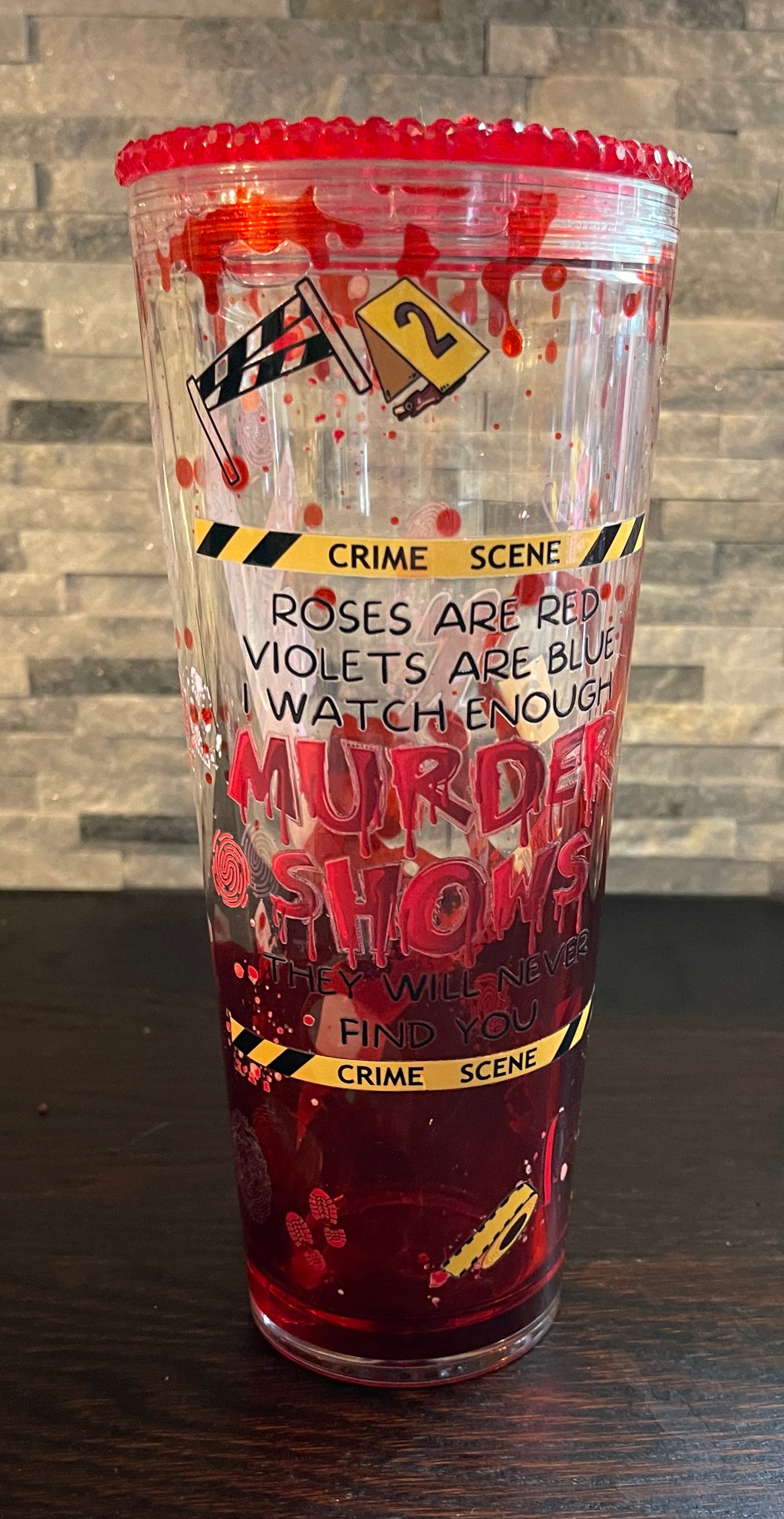 24 oz Acrylic double wall crime lava tumbler