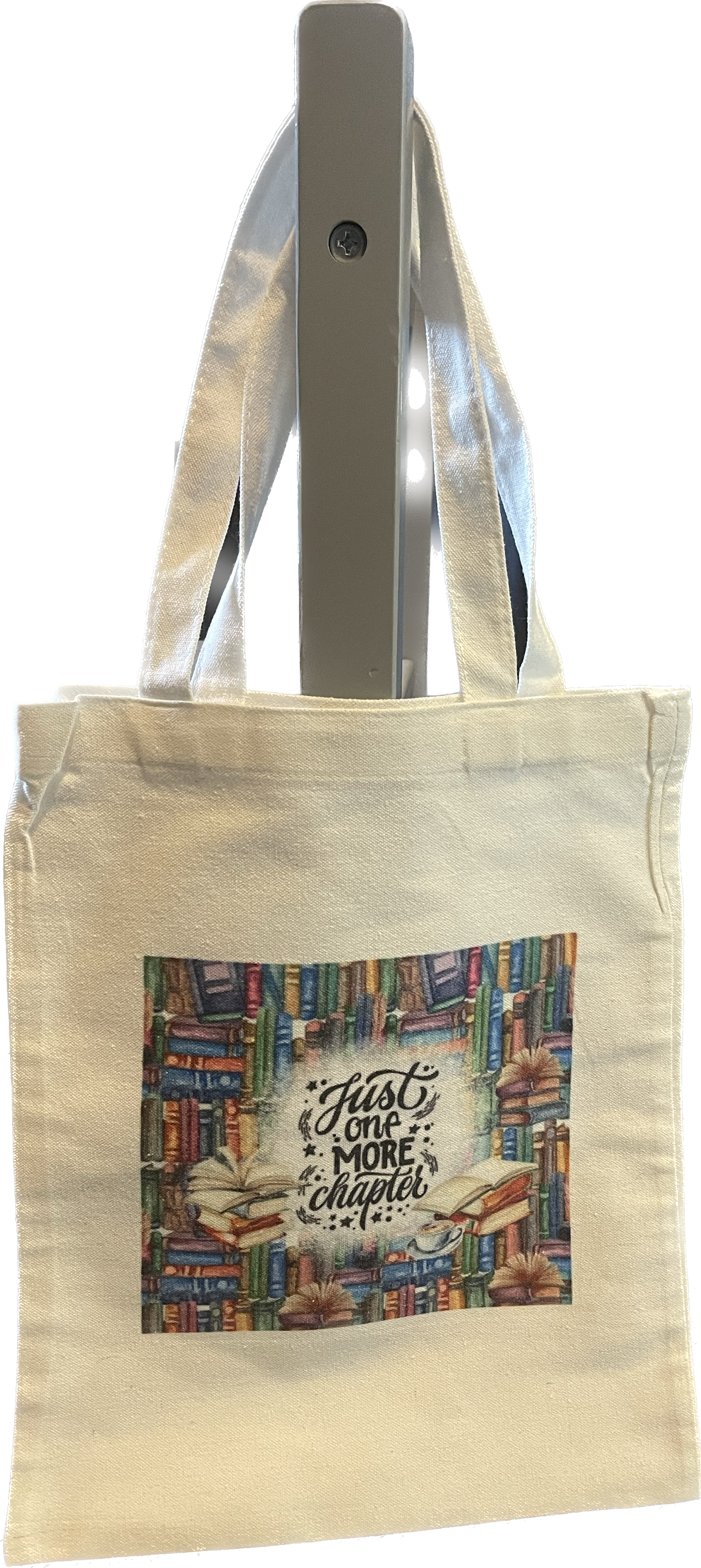 Just One More Chapter Canvas Tote